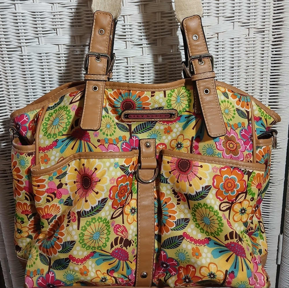 Lily Bloom Vibrant Floral Tote